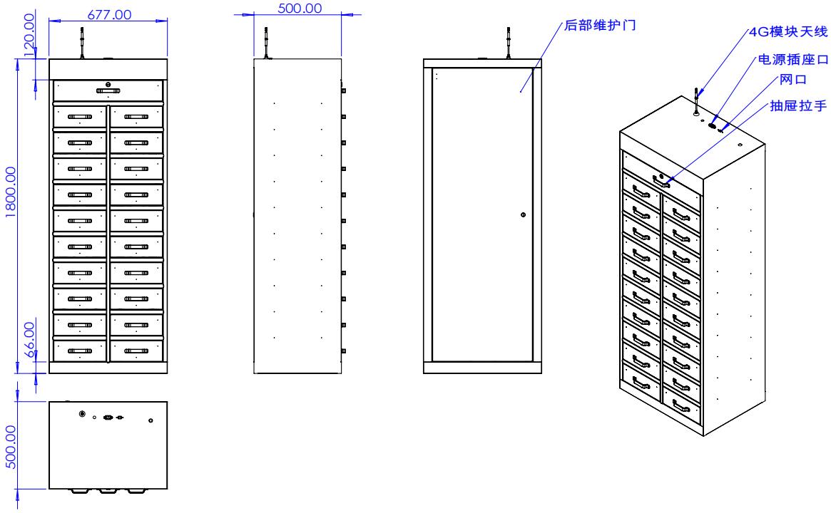 Wireframe of Smart Drawer Cabinet